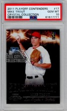 Mike Trout 2011 Playoff Contenders Season Ticket Crystal RC #17 199/299 PSA 10