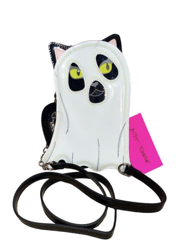 Betsey Johnson Cat Wearing Halloween Ghost Costume ! Nwt Kitsch .Retail $98 Deal