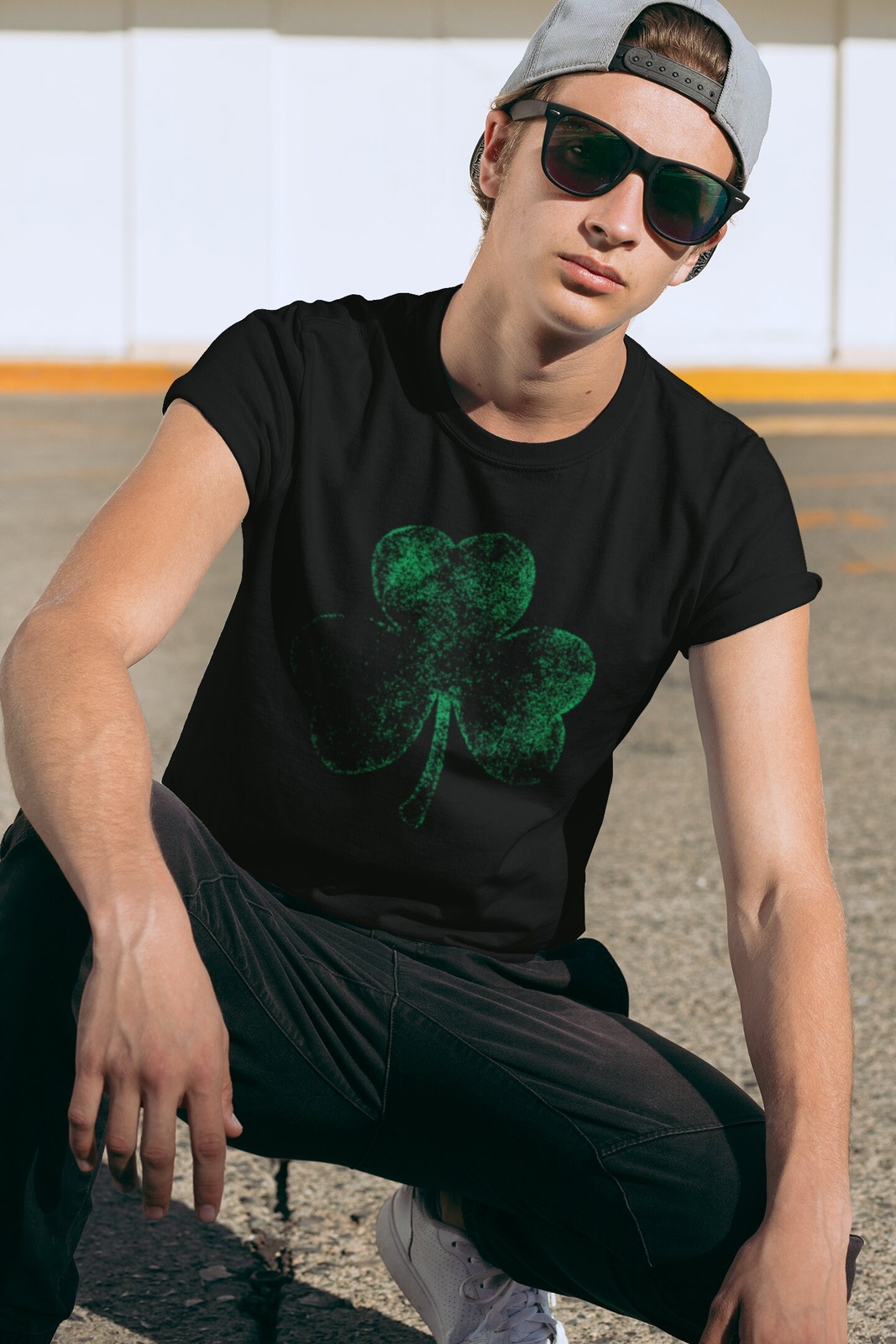 Vintage Style Distressed Irish Green Shamrock T-Shirt, St. Patrick's day shirts thumbnail 5