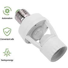 Screw-In Motion Activated Sensor Light Bulb Control Socket Adapter Dusk to Dawn