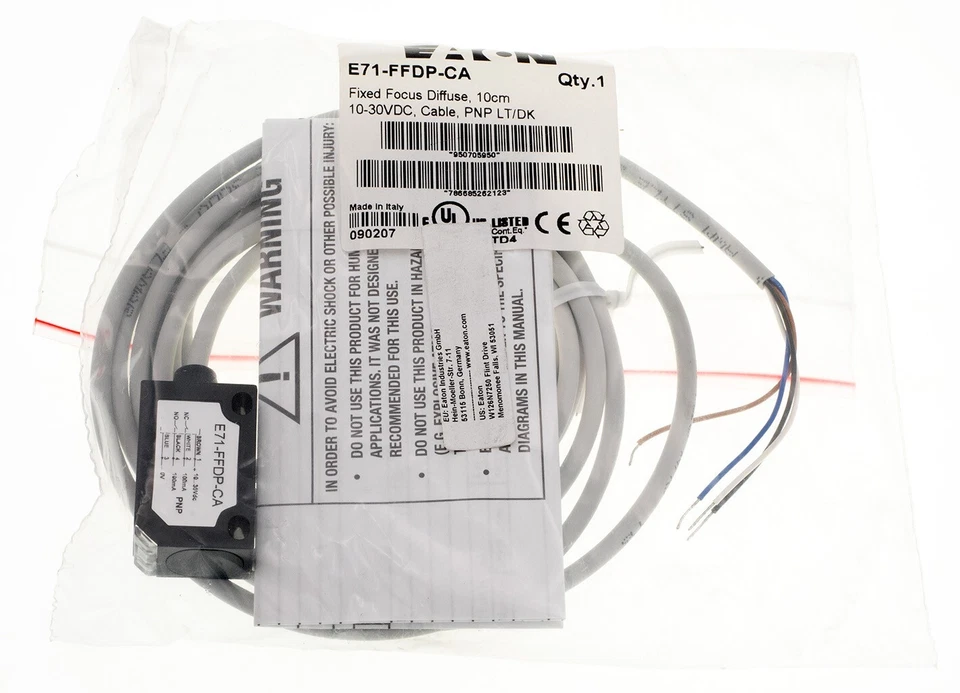 Eaton E71-FFDP-CA NanoView Diffuse Reflective Sensor, PNP, 10cm, 10-30VDC - Image 2 of 2