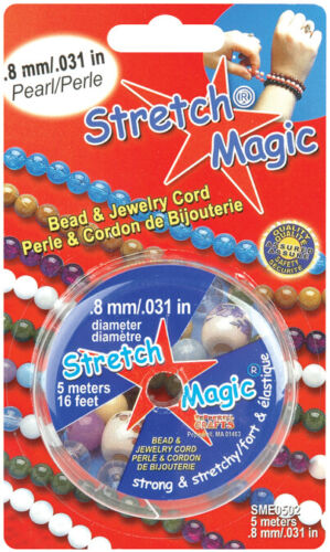 Paquete de 6 cables elásticos de cuentas mágicas y joyería .8 mmX5m-perla SME-502 - Imagen 1 de 2