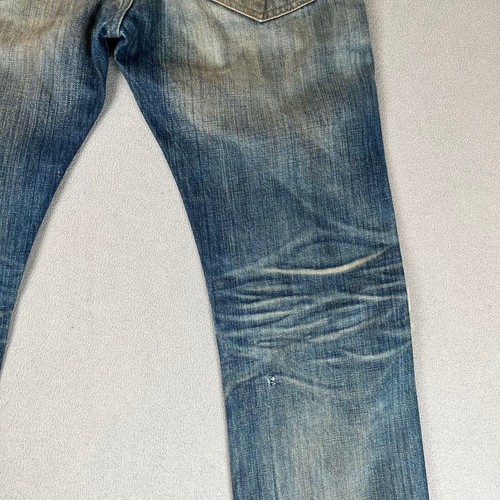 Japanese Selvedge Jeans Mens 30x33 Slim Straight Destroyed Thrashed Distressed - Picture 11 of 21