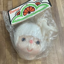 Vintage Crafts MITZY 5 Doll Head Hands White Yarn Hair NIB Soft Plastic