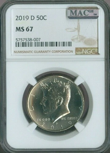 2019-D Kennedy Half Dollar NGC MS67 MAC QUALITY✔️