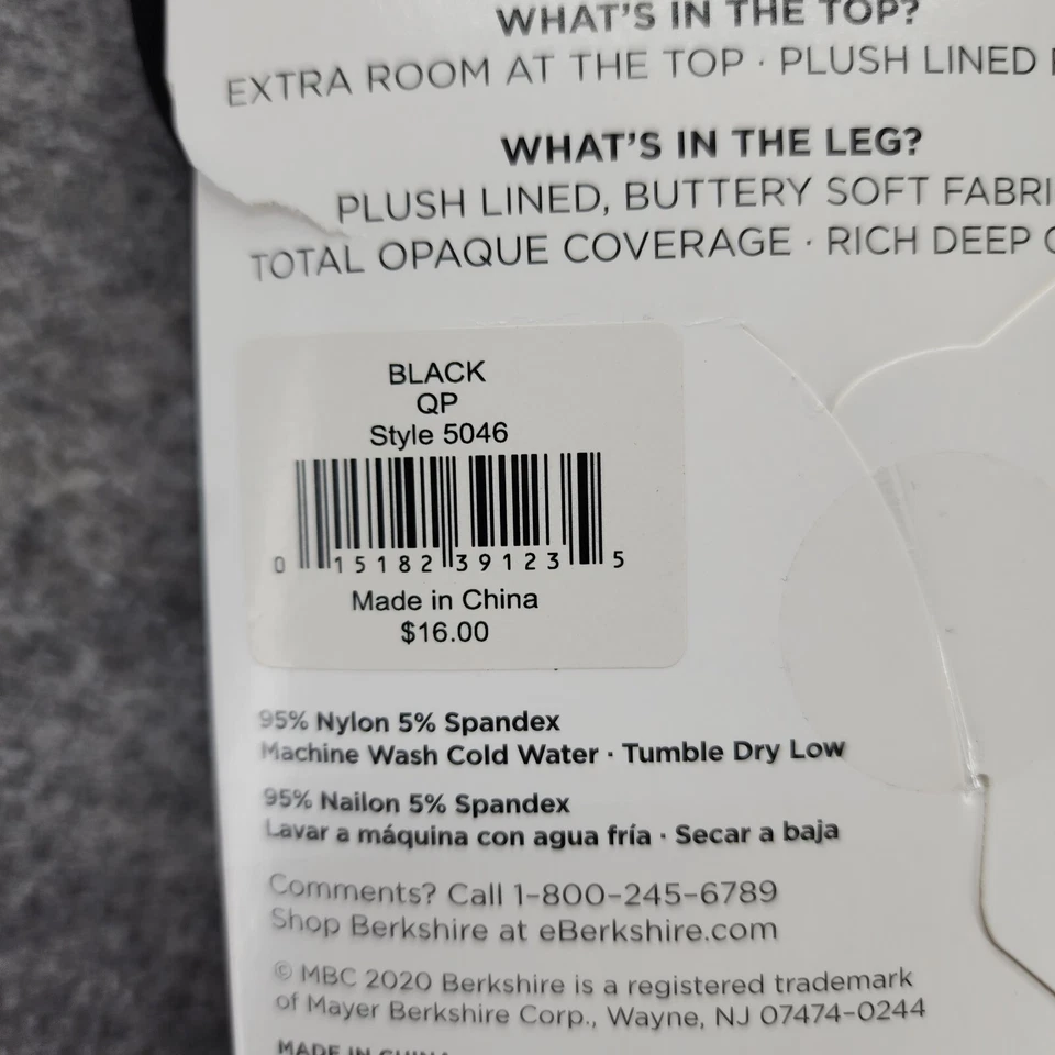 Женские плюшевые колготки Berkshire с подкладкой QP черные большого размера легко надеваются - Изображение 3 из 4