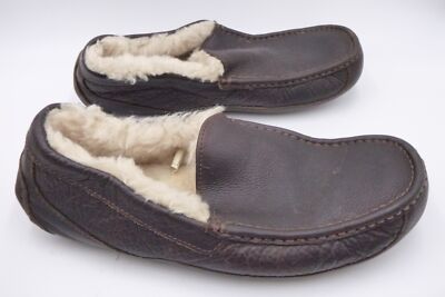 UGG Ascot Moccasin Slippers Mens Brown Shearling Lined Leather Approx SZ 9 10 UGG Men main image 4