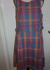 ModCloth Something Sixties Plaid Dress Size 2,4,6,8,10,14,16,18,24 Vintage B126)