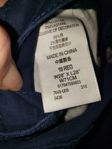 Girls Levi's 511 Slim Fit Premium Chino Pants Navy Blue Size 16 Regular - Picture 7 of 7