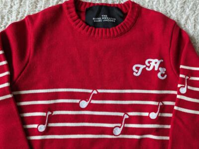 Marc Jacobs The Band Sweater, Acrylic, Wool, Red, Musical Notes
