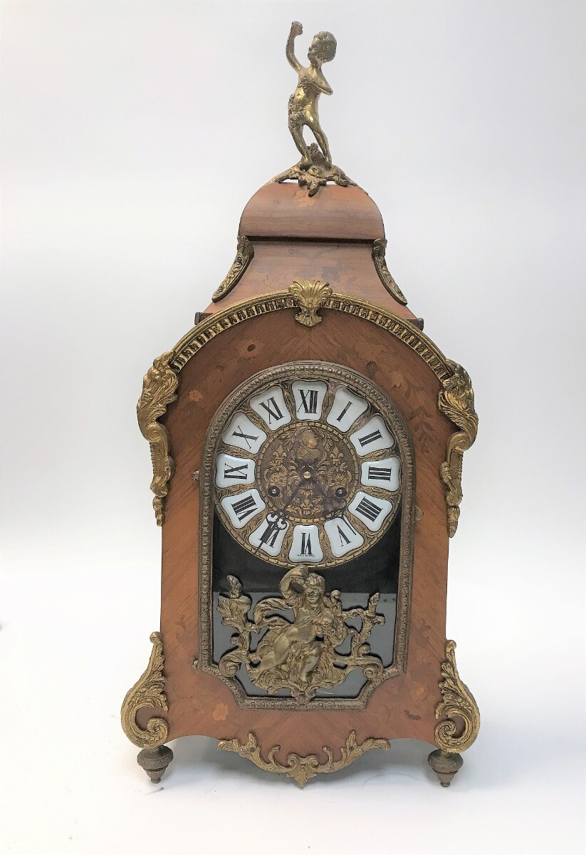 VINTAGE FRANZ HERMLE FRENCH LOUIS XVI STYLE CARTEL MANTLE CLOCK