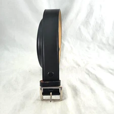 1611 Dutyman Garrison Leather Belt Sz 42 Black Silver Buckle Gov't Spec