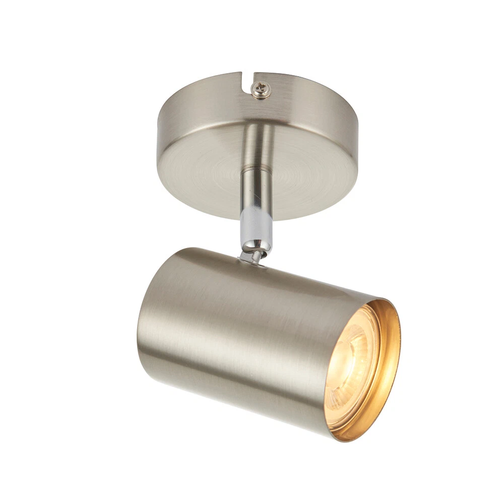 Foco interior individual ajustable 7W LED GU10 SAXBY AREZZO blanco/níquel satinado