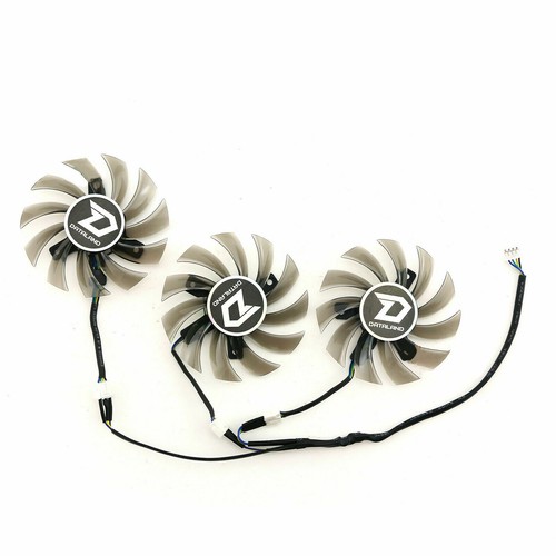 Set of 3 Fan Cooler Fan For DATALAND RX480 8GB Red Devil GA81B2U Graphics Card - Afbeelding 2 van 5