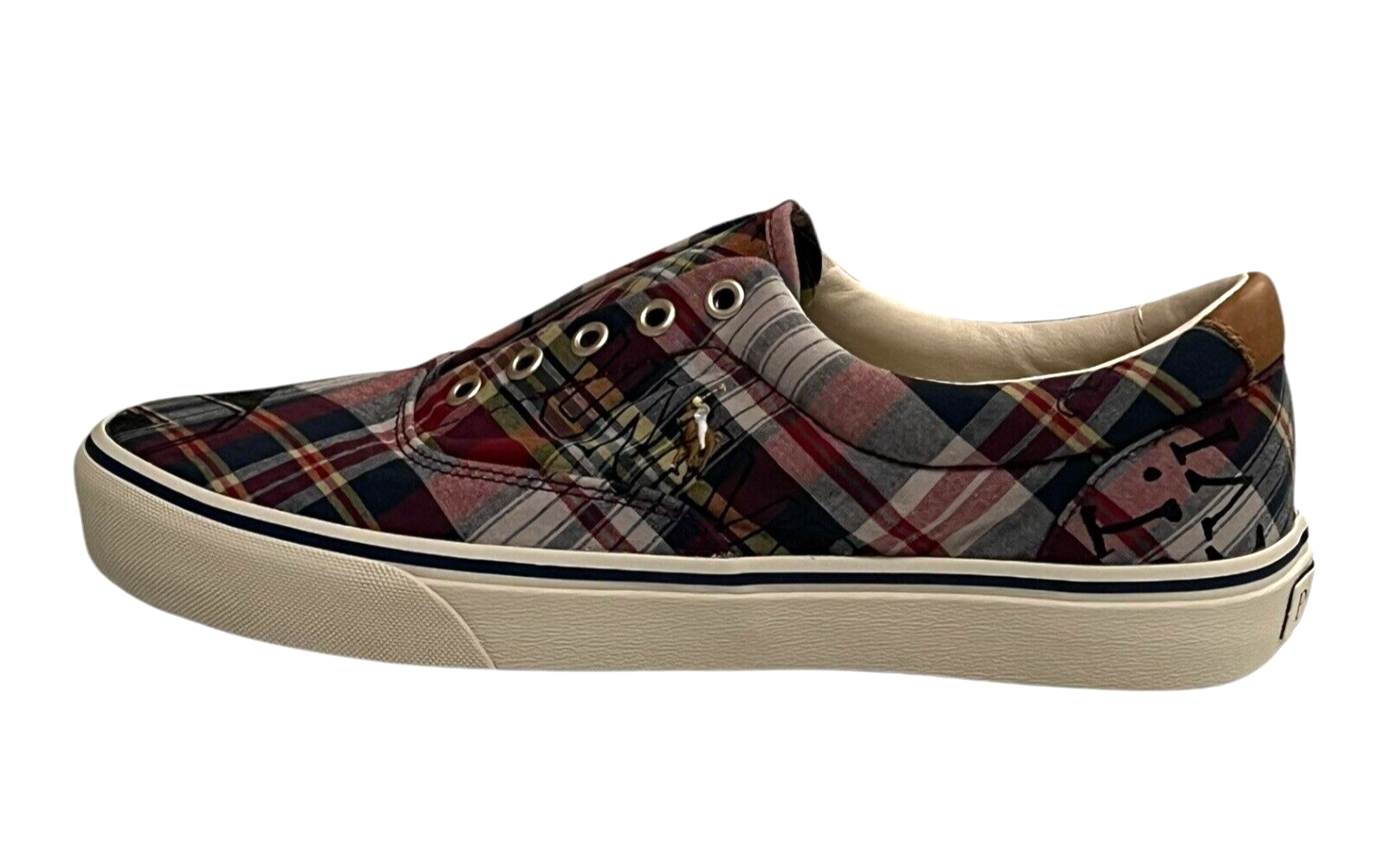 Polo Ralph Lauren Keaton LCL Plaid Pony Boat Preppy Scarpe da Ginnastica Uomo 10 5