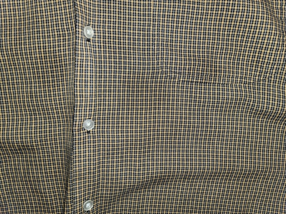 Vintage Dickies Men's Brown Short Sleeve Button Up Plaid Shirt Work