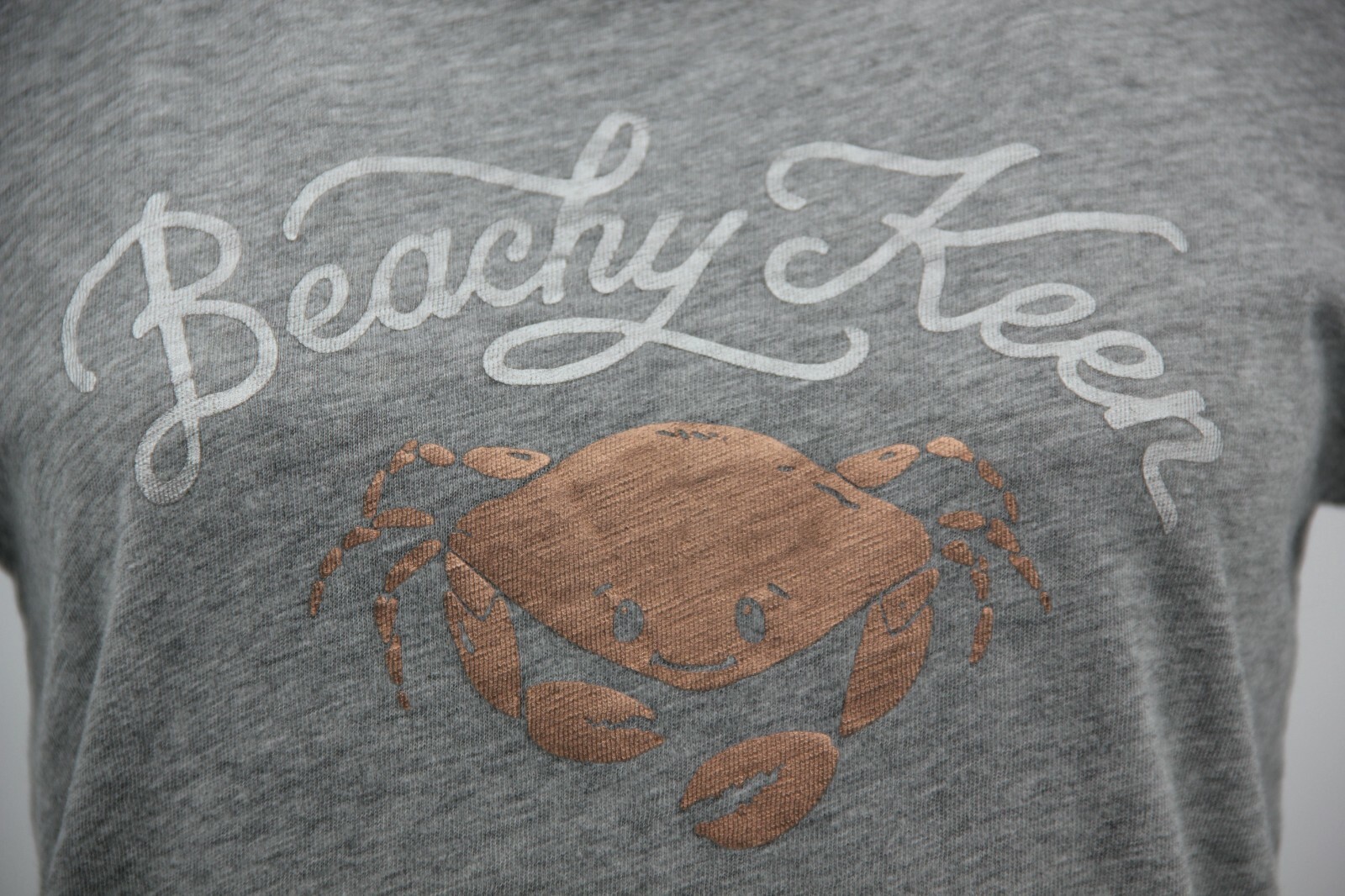 T shirt donna J Crew taglia S grigia Beachy Keen granchio rame da collezione 100% cotone 480