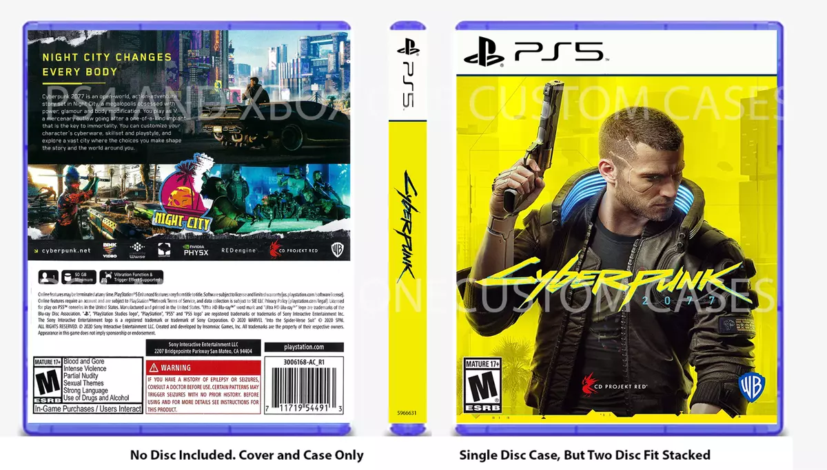 CUSTOM REPLACEMENT CASE NO DISC Cyberpunk 2077 PS4 PS5 SEE DESCRIPTION