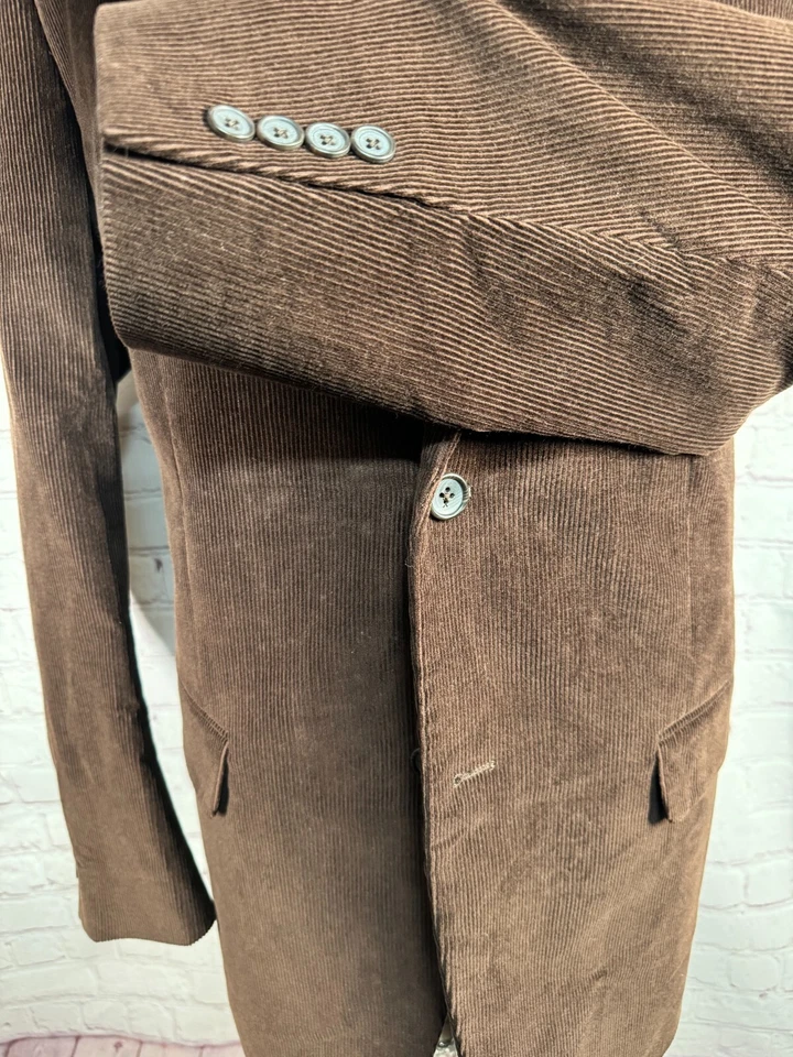 DOCKERS Mens Brown COTTON CORDUROY Classic Fit Sport Coat Blazer Jacket SIZE 42R - Image 4 of 4