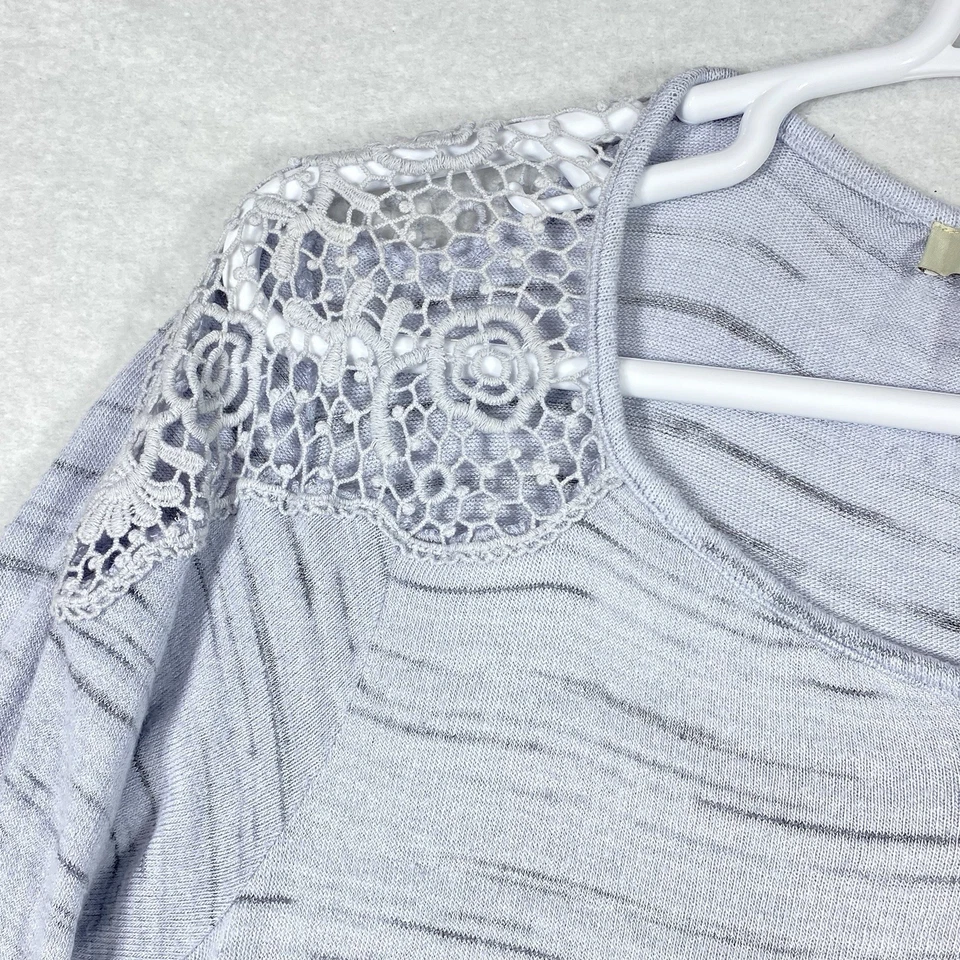 Vintage America Blues Women's 2X Blue Trudy Knit Top Lace Details 3/4 Sleeve - Image 4 of 4