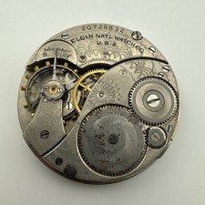 Vintage Elgin Grade 301 12s 7J Hunting Pocket Watch Movement - For Parts