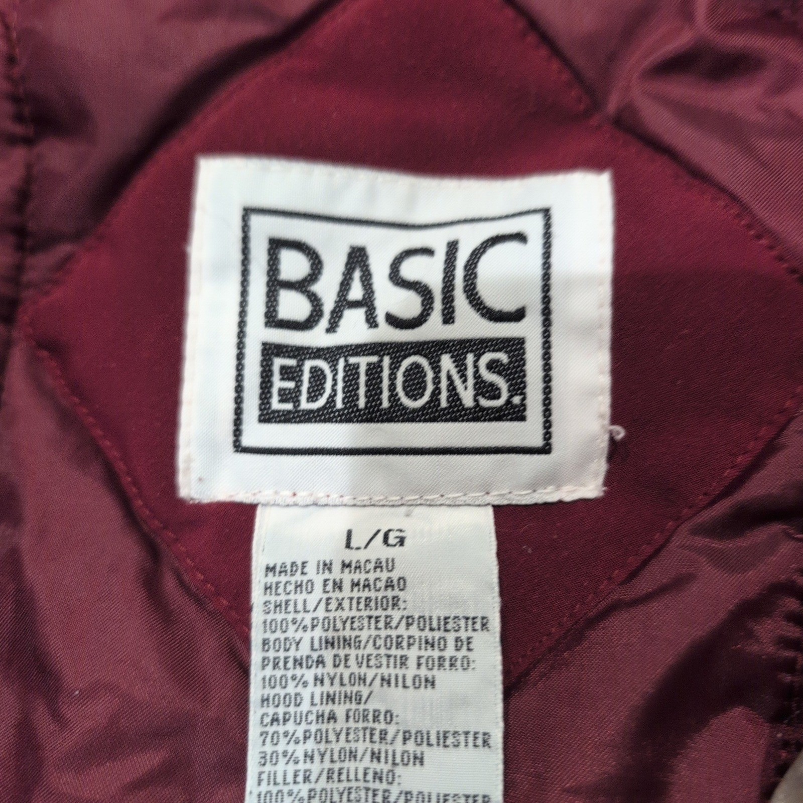 Vintage Basic Editions Quilted Jacket Womens L  B… - image 4
