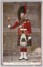 Drum Major Black Watch Regiment Uniform 1907 Postcard [A & G Taylor]