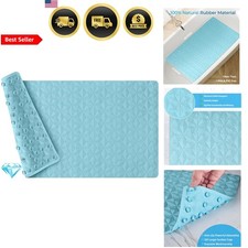 Non Slip Bath Mat Rubber Shower Mat Suction Cups - 28x16 Inch Blue