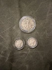 1940 Walking Liberty Silver Half Dollar and 1942 1945 Dimes