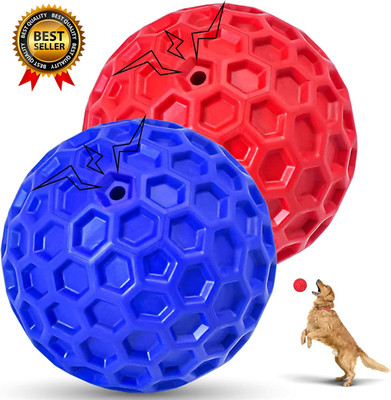 2 Pack Indestructible Squeaky Dog Balls for Aggressive Chewers, Interactive Dog