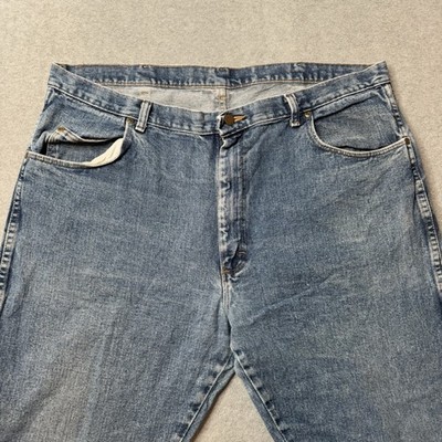 Wrangler Rugged Wear Jeans Mens 42x30 Blue Denim Workwear Relaxed Fit Comfort