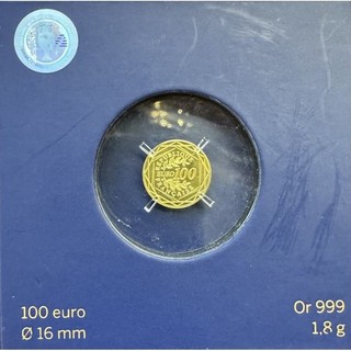 MONAIE DE PARIS 100 euros OR 999 football 1 8g an 2016 neuve