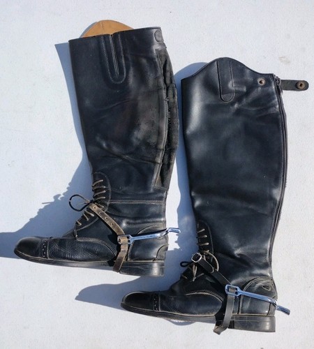 Devon Aire Camden Damengröße 8. Hohe Lederreitstiefel schwarz humane Sporen - Bild 3 von 22