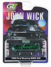 Chase! Greenlight 1:64 1969 Ford Mustang Boss 429 "JOHN WICK" Green Chrome 44780
