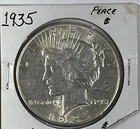 1935 Peace Dollar :  Extra Fine  XF