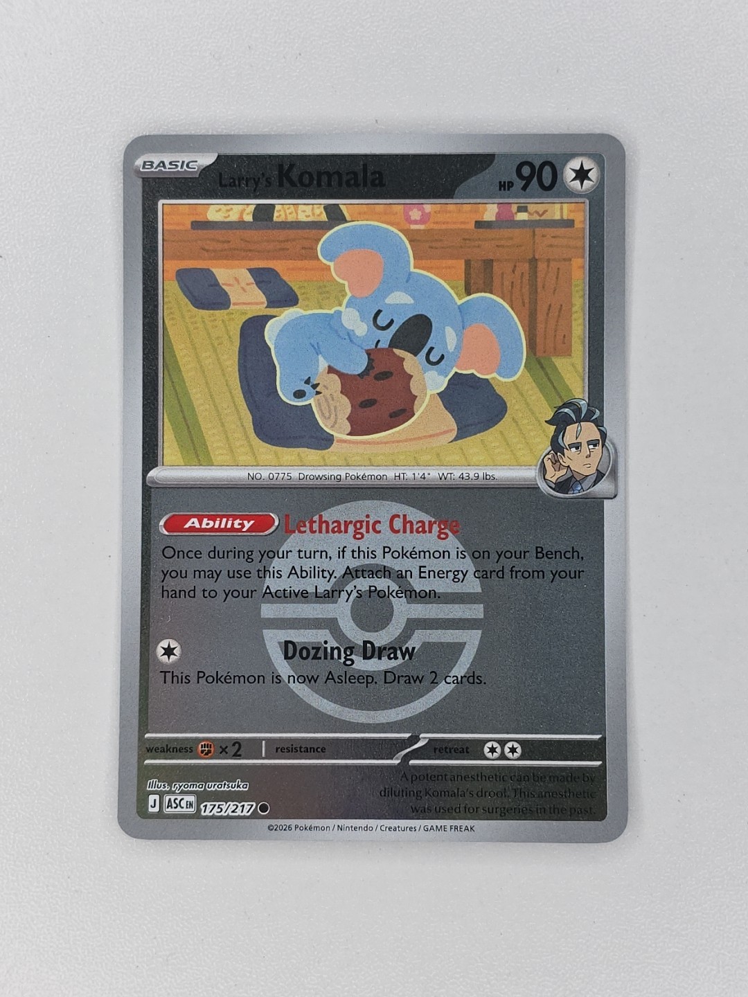 Larry's Komala (Poke Ball) 175/217 Me: Ascended Heroes Reverse Holo