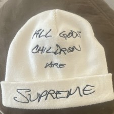 Supreme All Gods Children Are Supreme White Winter One Size Beanie