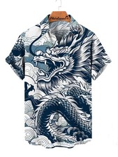 Blue Dragon Men's Hawaiian Short Sleev