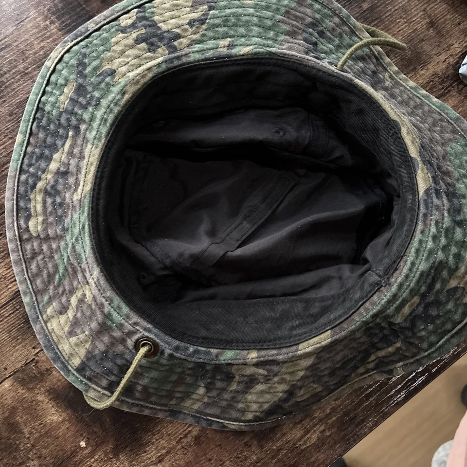 VAN'S MEN'S OUTDOORS BOONIE BUCKET HAT ADJUSTABLE CHIN CAMO STRAP GREEN SIZE M/L - Image 3 of 3