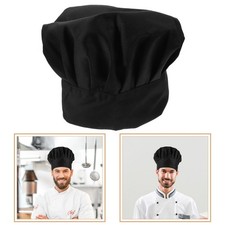 Elastic Kitchen Chef Hat Black Cotton Cloth Hat for Server Catering
