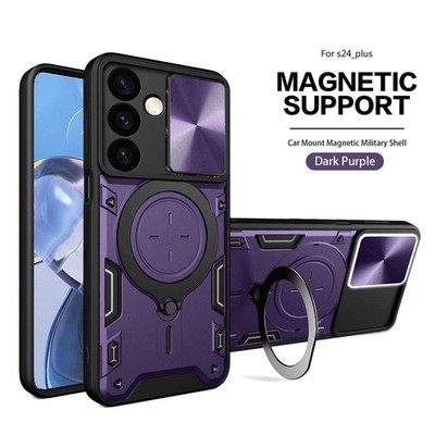 Reiko TPU PC Shockproof Magnetic Phone Case with Free Adjustment Ring Holder for