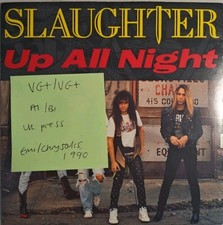 Slaughter Up All Night Vinyl Record 7" VG+/VG+ CHS3556 1990
