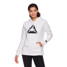 Reebok Women's Active Cozy Fleece Warm-Up Hoodie - Egret Heather Sz. M