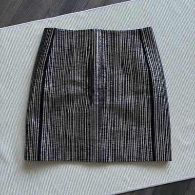 MUGLER PARIS High Waisted Metallic Silver Mini Skirt Size 36