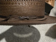 Stetson Open Road Shantung Vented Straw Natural 7 1/4. Never Worn