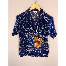 Vintage 2003 Looney Tunes Tasmanian Devil Taz Lightning Shirt Blue M 7367WB126