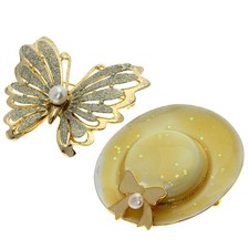 Pearl Pearl Fake Pearl Enamel Brooch 8-piece set Brooch Silver Gold Plated g