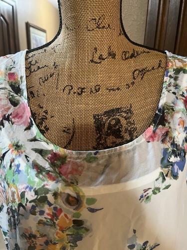 Liz Claiborne Sleeveless Pink Multi Floral The Modern Romantic Women's Sz L NWT - Picture 2 of 7