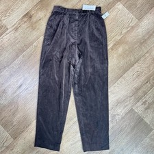 NWT Vintage Talbots Pants 8 Petite Velour High Rise Y2K Soft Glam Pleated Brown