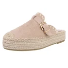 Womens Braided Open Heel Mules Ital Design 6493 in Tan